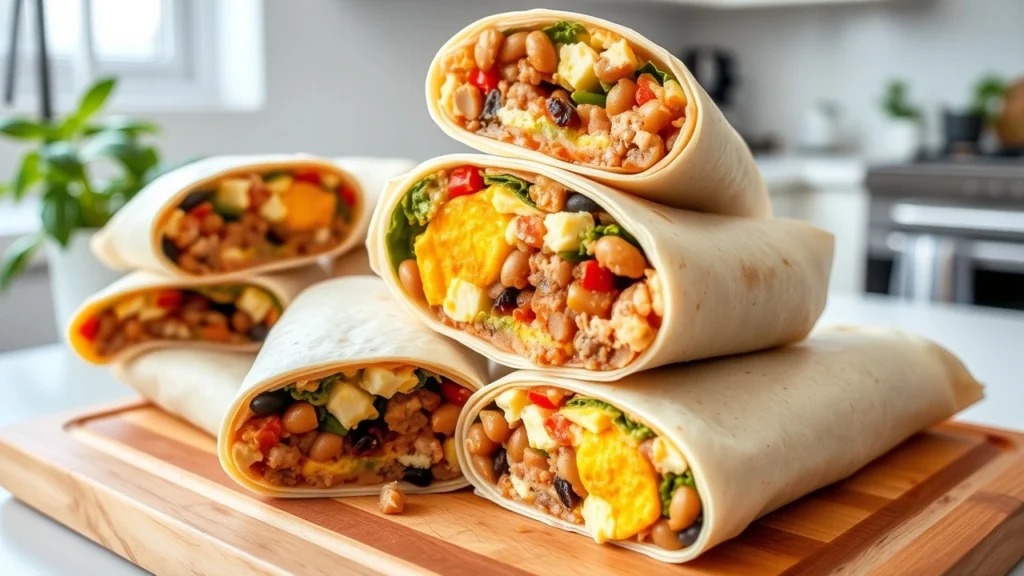 high protein breakfast burrito