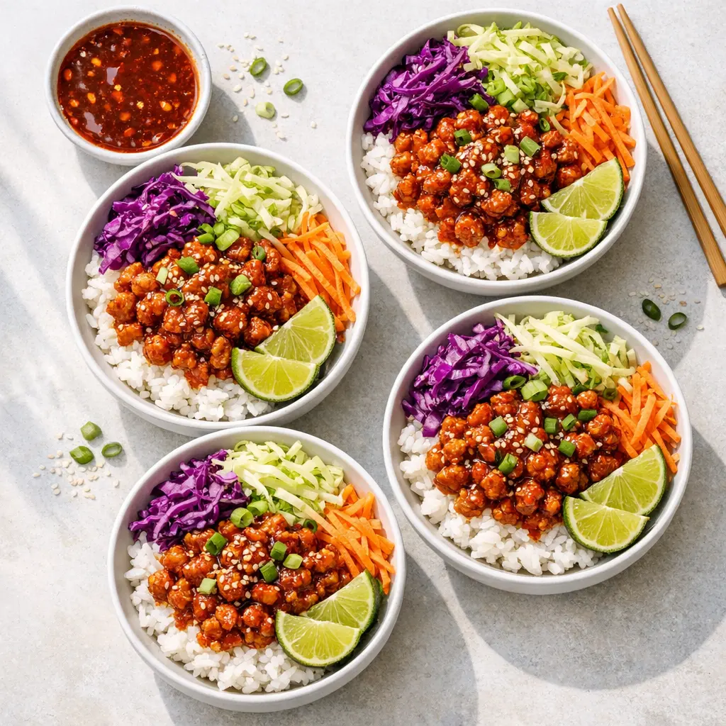 Firecracker Ground Chicken Bowls